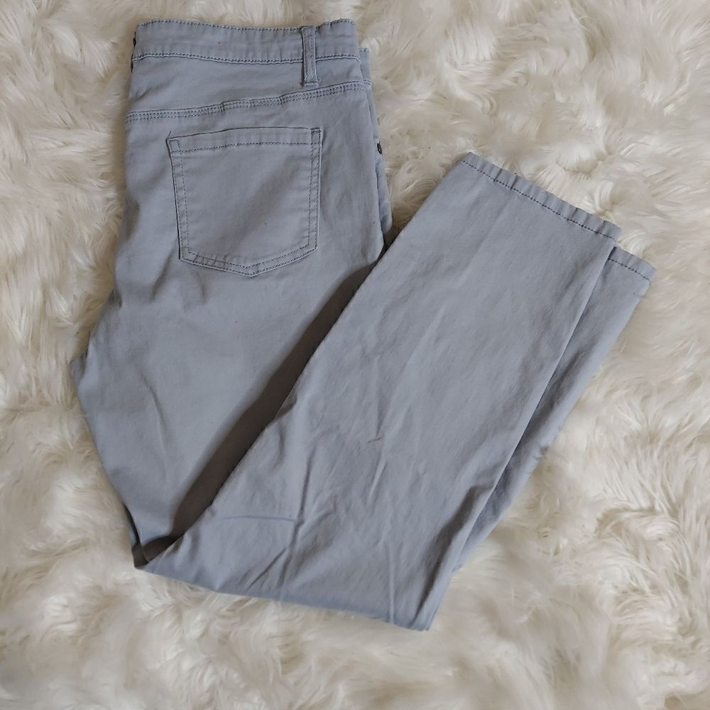 Buffalo David Bitton Light Gray Cropped Pants